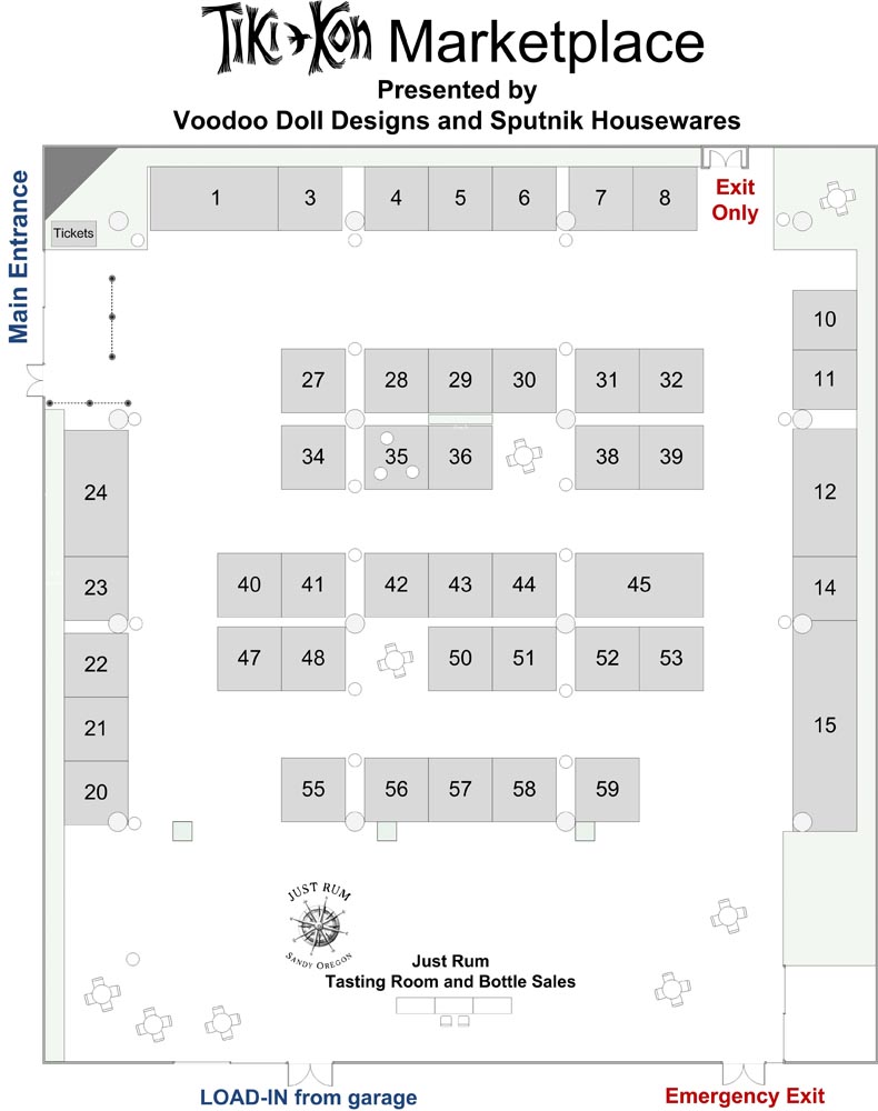 Tiki Kon vendor marketplace map